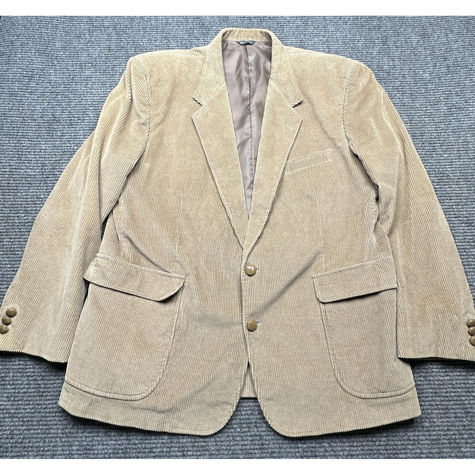 David Taylor Blazer Mens 46r Tan Corduroy Sport Coat 2 Button Classic Casual